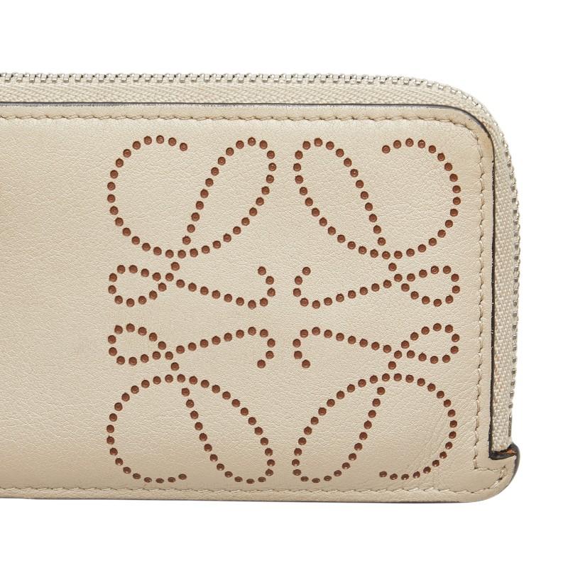 LOEWE（ロエベ） アナグラム コインケース ベージュ レザー レディース