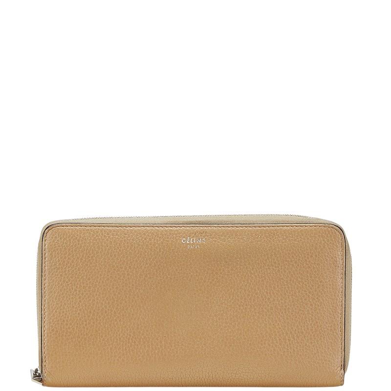 CELINE セリーヌ ロゴ 長財布 ブラウン レザー レディース CELINE セリーヌ ロゴ 長財布 ブラウン レザー レディース
