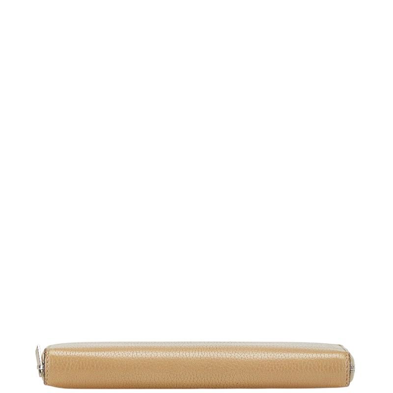 CELINE（セリーヌ） ロゴ 長財布 ブラウン レザー レディース 【中古
