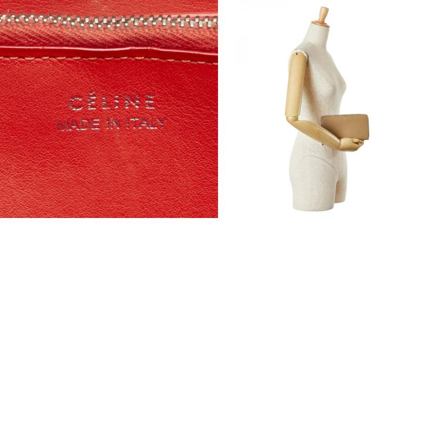CELINE（セリーヌ） ロゴ 長財布 ブラウン レザー レディース 【中古