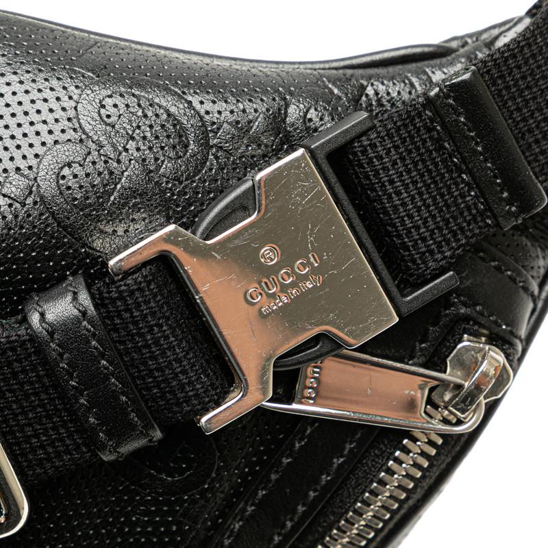 (めりかり)GUCCI グッチ GGエンボス レザー ベルトバッグ グッチ GGエンボス ベルトバッグ ブラック 645093 レザー メンズ