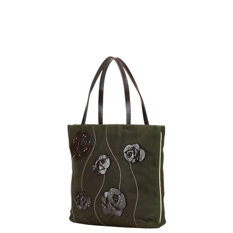 PRADA プラダ 三角ロゴプレート フラワー 花 ハンドバッグ