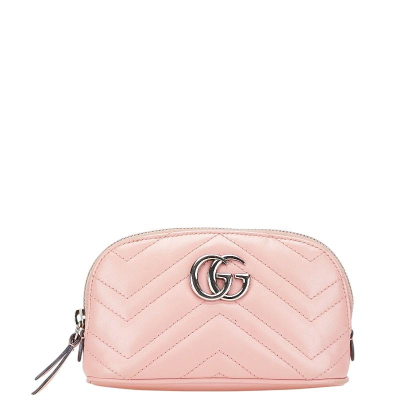 GUCCI（グッチ） GGマーモント ポーチ 625544 ピンク レザー 