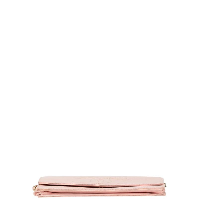 シャネル ココマーク チェーン ショルダーウォレット ピンク キャビアスキン レディース CHANEL 【中古】の画像