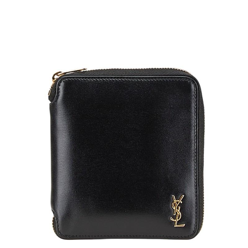 YSL ブラックレザー 二つ折り財布 【公式通販】