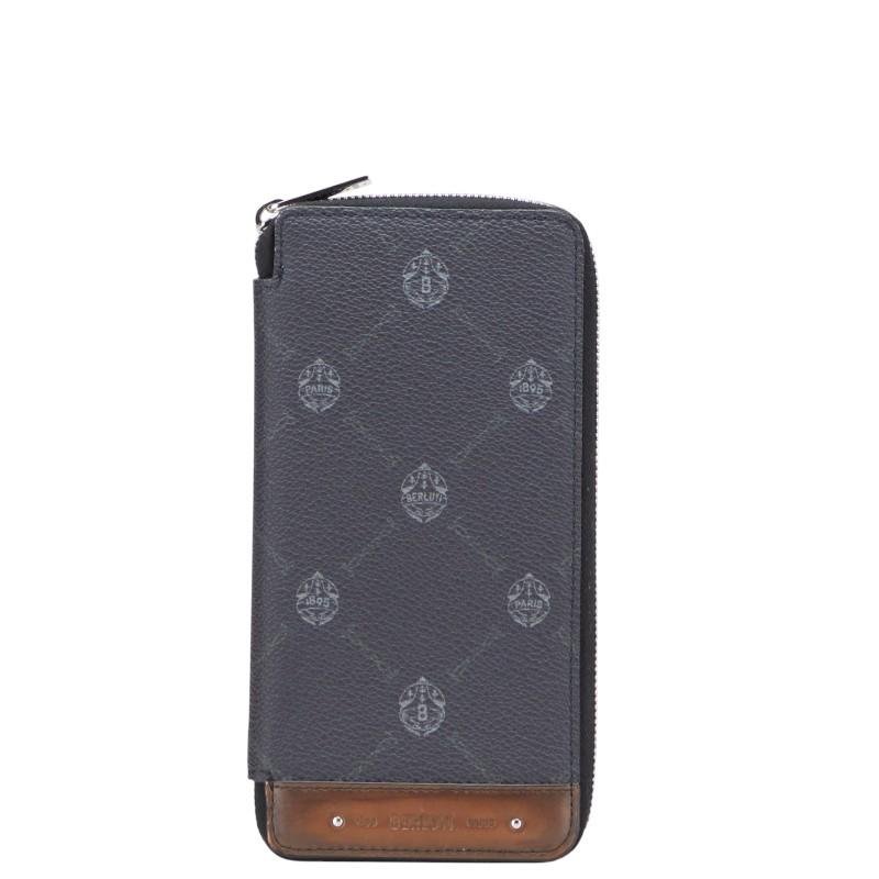 ベルルッティ シグネチャー イタウバ ラウンドファスナー 長財布 ブラック ブラウン PVC レザー メンズ Berluti 【中古】 ベルルッティ シグネチャー イタウバ ラウンドファスナー 長財布