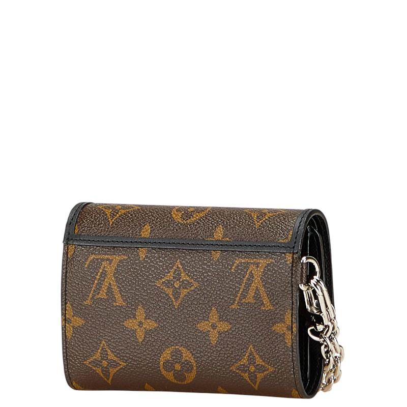 美品LOUIS VUITTON ブラック 二つ折り財布 Louis Vuitton ブラック二つ折り財布