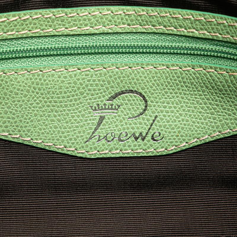 ロエベ リピートアナグラム トートバッグ ハンドバッグ グリーン キャンバス レザー レディース LOEWE 【中古】 LOEWE（ロエベ） リピートアナグラム トートバッグ ハンドバッグ