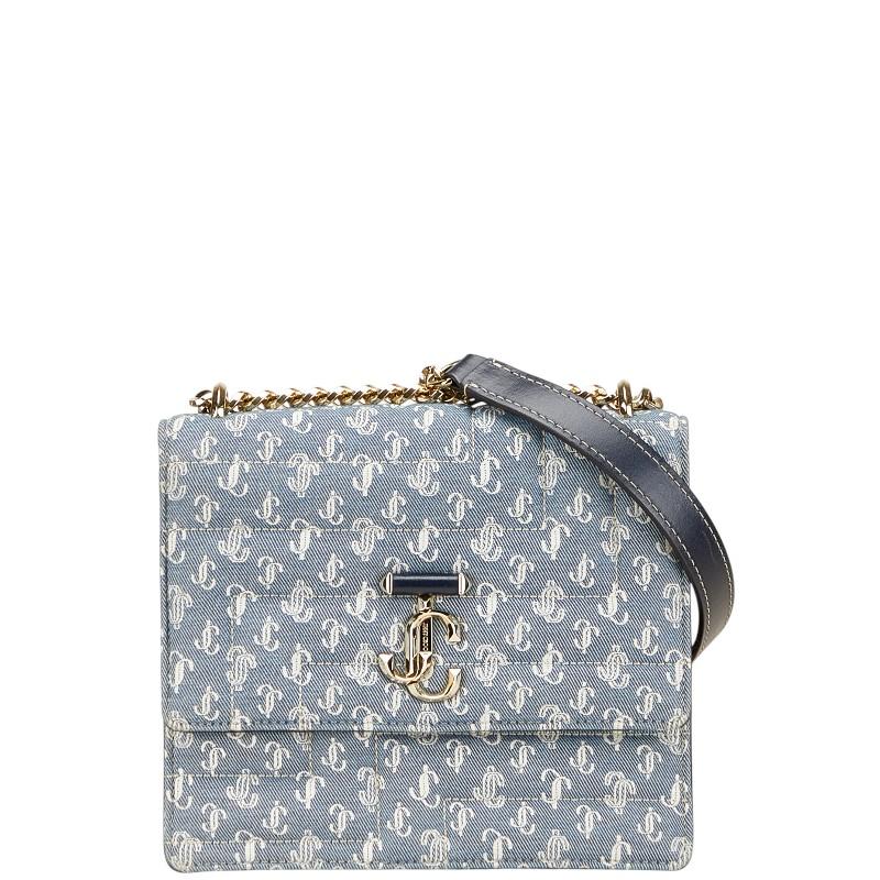 Jimmy Choo デニム地バッグ JIMMY CHOO デニム ロゴ クラッチ 長財布収納可 ユニセックス (Jimmy