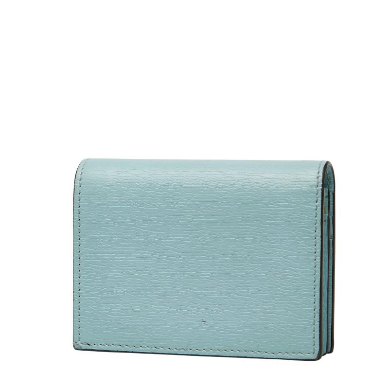 GUCCI（グッチ） ばなにゃ 二つ折り財布 701009 ブルー レザー
