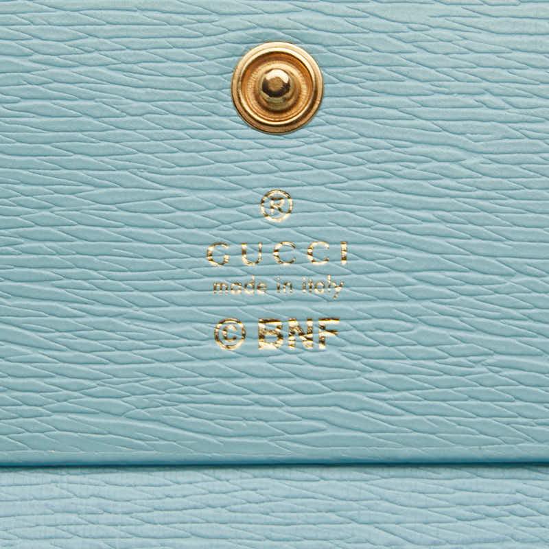 GUCCI（グッチ） ばなにゃ 二つ折り財布 701009 ブルー レザー