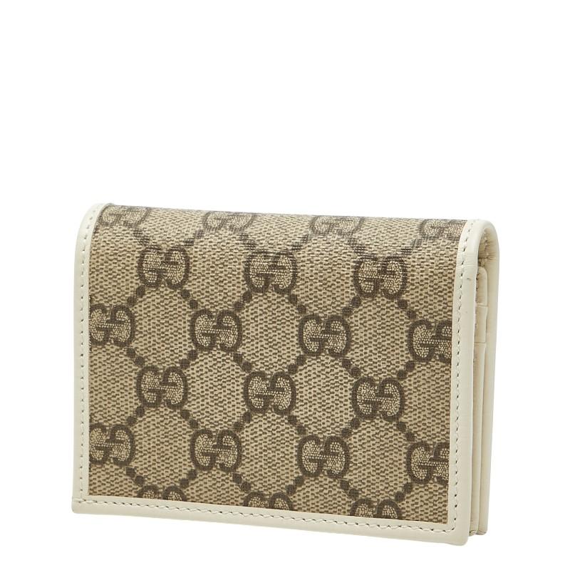 美品 グッチ GGスプリーム ホースビット 1955 二つ折り財布 コンパクトウォレット 621887 PVC レディース GUCCI 【234-53402】 GUCCI（グッチ） GGスプリーム ホースビット 1955 二つ折り財布