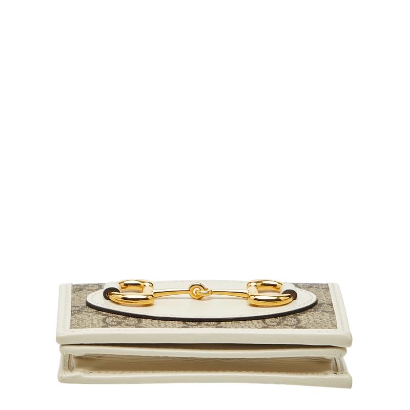 美品 グッチ GGスプリーム ホースビット 1955 二つ折り財布 コンパクトウォレット 621887 PVC レディース GUCCI 【234-53402】 GUCCI（グッチ） GGスプリーム ホースビット 1955 二つ折り財布