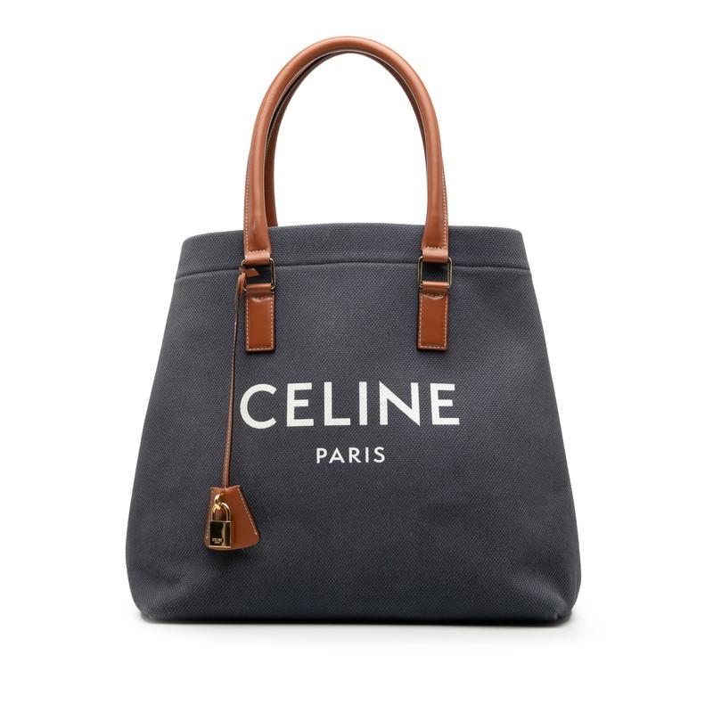 CELINE（セリーヌ） ホリゾンタル カバ トートバッグ ネイビー