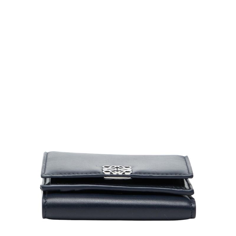 ⭐︎美品⭐︎ロエベ トライフォールドウォレット 三つ折り財布 アナグラム ネイビー LOEWE（ロエベ） アナグラム トライフォールド ウォレット 三つ折り