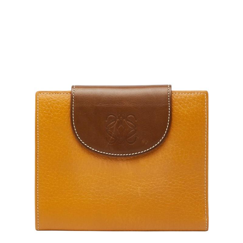 LOEWE ロエベ 折り財布 レザー ブラウン アナグラム LOEWE（ロエベ） アナグラム 二つ折り財布 ブラウン レザー レディース