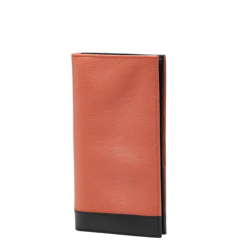 BVLGARI（ブルガリ） オクト 長財布 オレンジ ブラック レザー メンズ