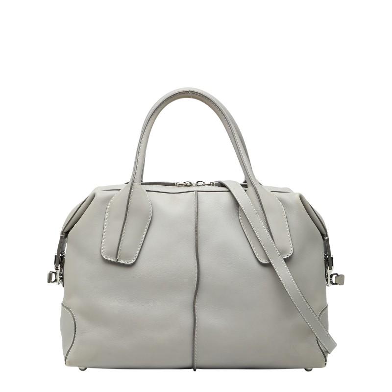 トッズ Dスタイリング ハンドバッグ ショルダーバッグ 2WAY グレー