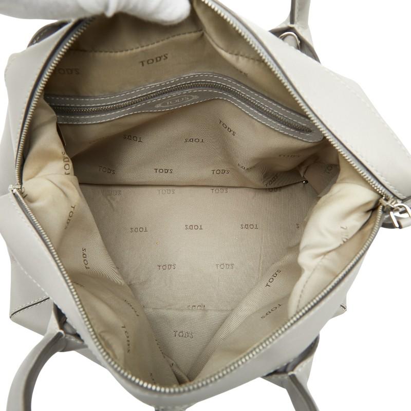 トッズ Dスタイリング ハンドバッグ ショルダーバッグ 2WAY グレー