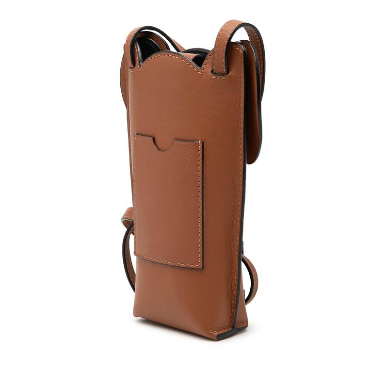 ロエベ ショルダーバッグ エレファントポケット アナグラム レザー 茶 ポーチ LOEWE（ロエベ） アナグラム エレファントポケット 斜め掛け ミニ