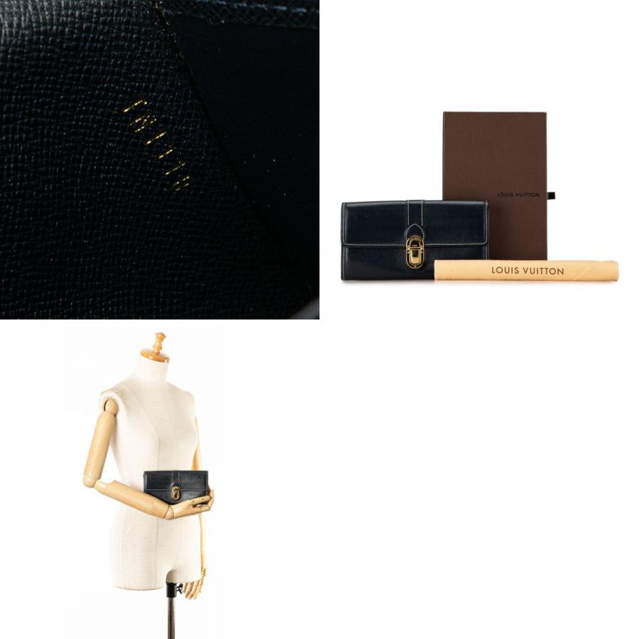 【希少モデル】ルイヴィトン 長財布 ユタ ポルトフォイユサラ キュイール 紺 LOUIS VUITTON（ルイ・ヴィトン） ルイ ヴィトン ユタ ポルトフォイユ