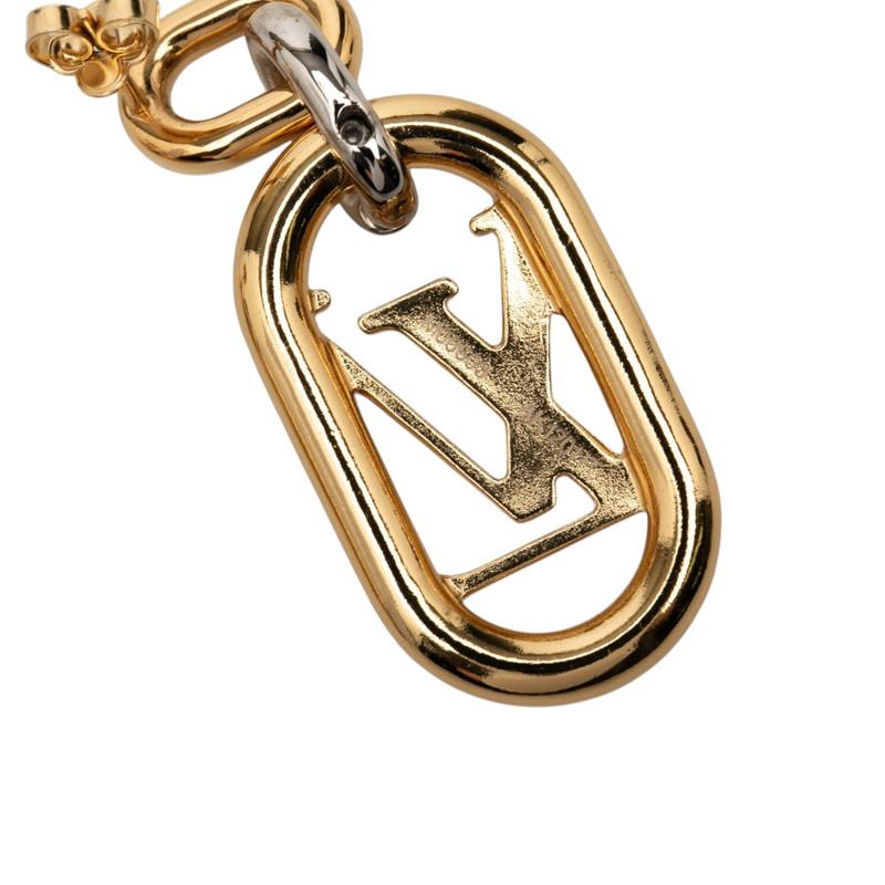 ルイ ヴィトン エブリデイ チェーン LV スタッド スイングピアス M00603 ゴールド シルバー メッキ メタル LOUIS VUITTON 【中古】_2