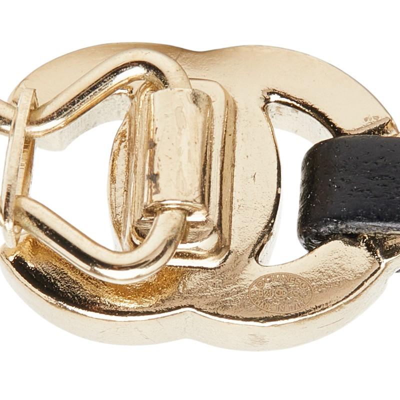 シャネル ココマーク ターンロック バレッタ ヘアアクセサリー ゴールド ブラック メッキ レザー レディース CHANEL 【中古】の画像