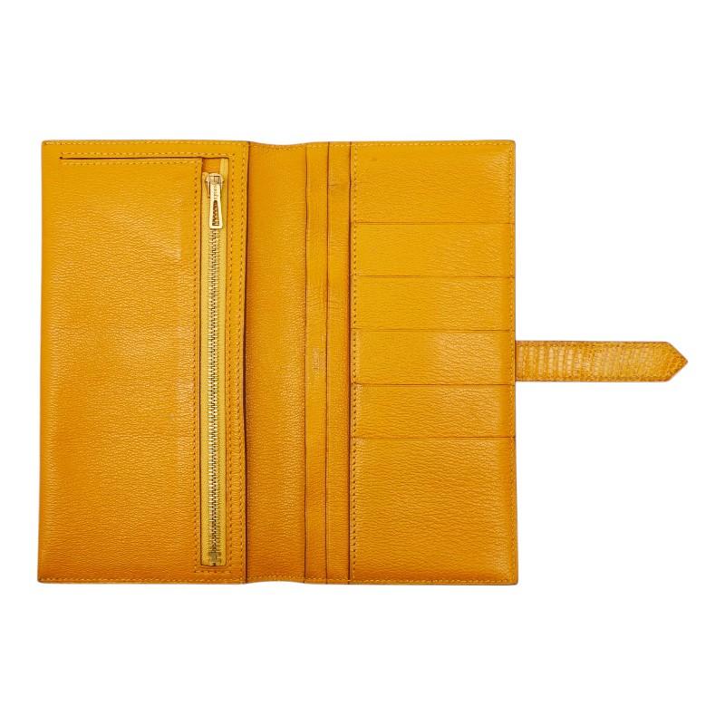 HERMES（エルメス） ベアン スフレ 長財布 イエロー リザード 