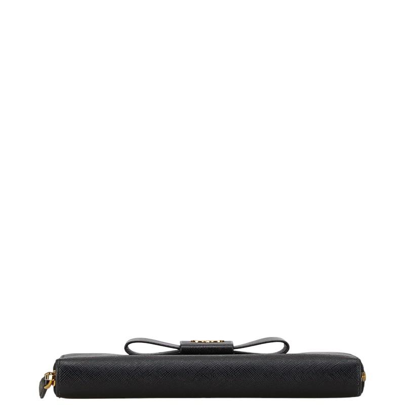 極美品✨プラダ PRADA ラウンドジップ　サフィアーノ　リボン　 1ML506 PRADA プラダ 財布 リボン ラウンドファスナー長財布 サフィアーノ