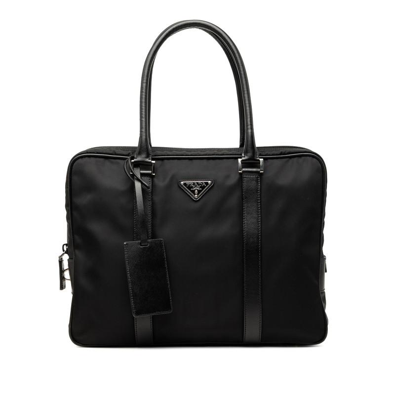 美品 プラダ 三角ロゴプレート ビジネスバッグ ブリーフケース ナイロン メンズ PRADA 【234-81415】 PRADA（プラダ） 三角ロゴプレート ビジネスバッグ ブリーフケース