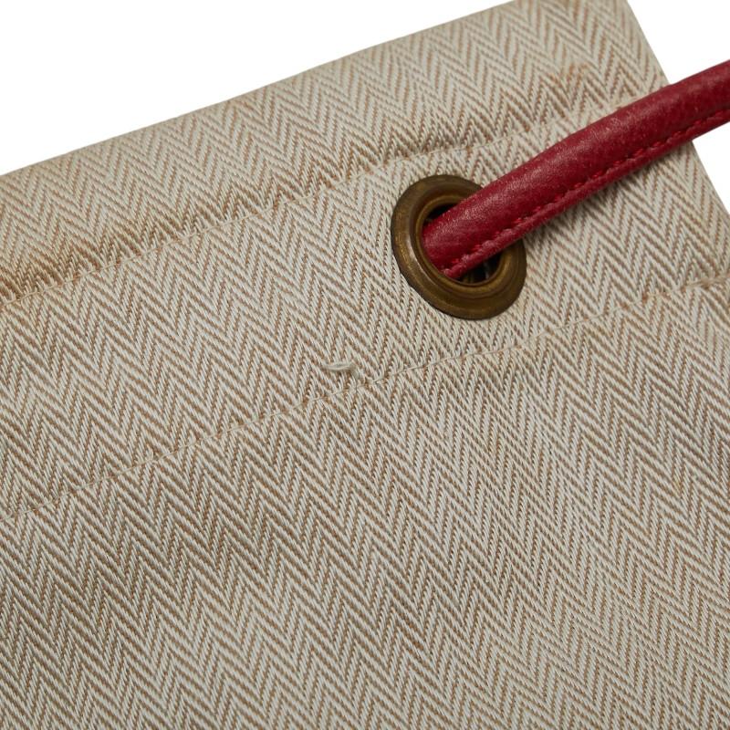 エルメス アリーヌPM ワンショルダーバッグ ベージュ レッド コットン レザー レディース HERMES 【中古】 HERMES（エルメス） アリーヌPM ワンショルダーバッグ ベージュ レッド