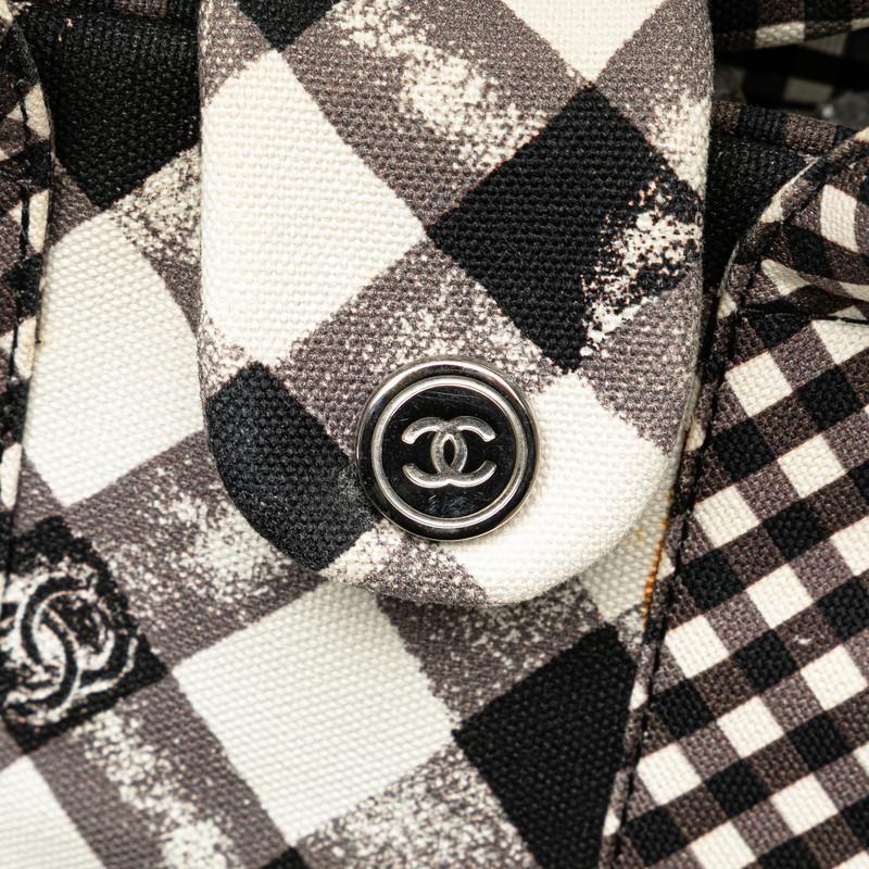 CHANEL ショッピングトート 美品 チェック柄 黒白 非売品 ハンド CHANEL（シャネル） クルーズライン ギンガムチェック ココマーク