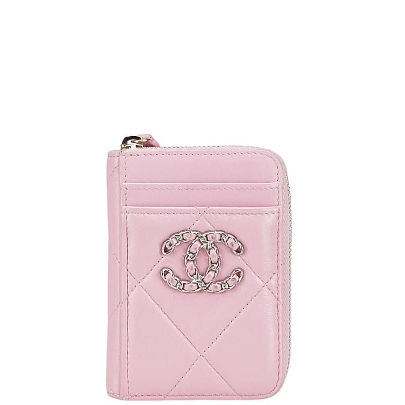 シャネル マトラッセ シャネル19 ココマーク ケース AP2701 ピンク ラムスキン レディース CHANEL 【中古】 CHANEL（シャネル） マトラッセ シャネル19 ココマーク コインケース