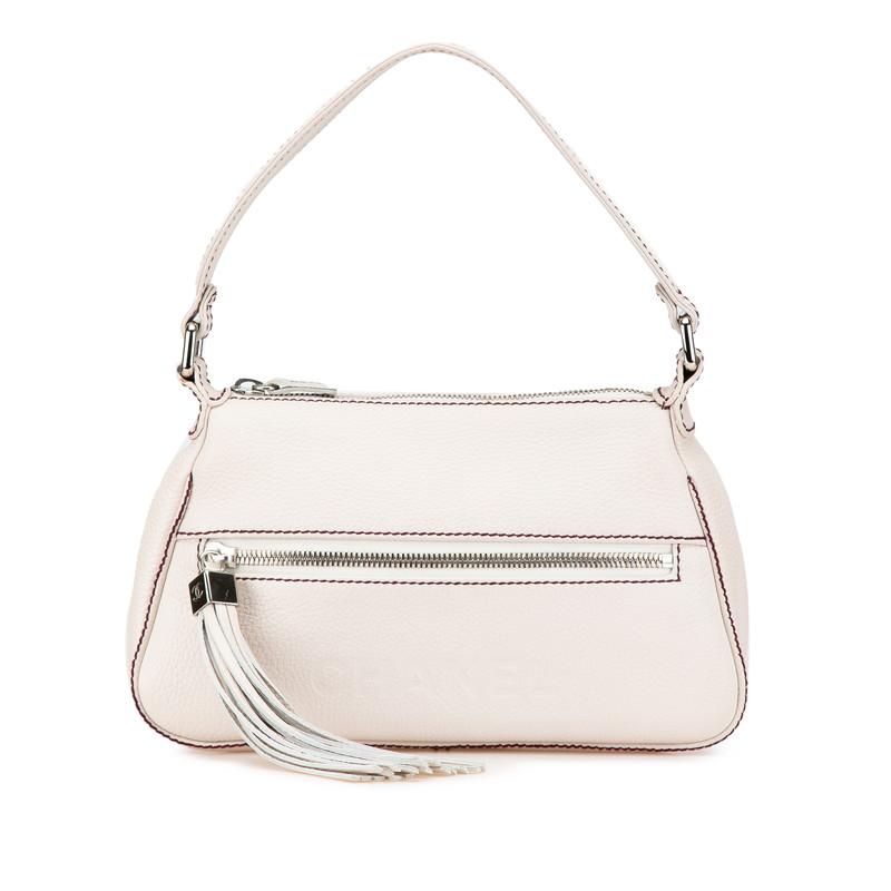 CHANEL（シャネル） ロゴ フリンジ ワンショルダーバッグ アイボリー