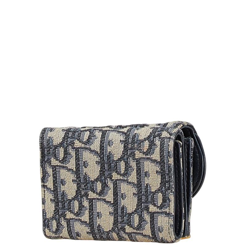 Dior サドル ミニウォレット 三つ折り財布 オブリーク トロッター ネイビー ディオール オブリーク サドル 三つ折り財布 ネイビー ベージュ