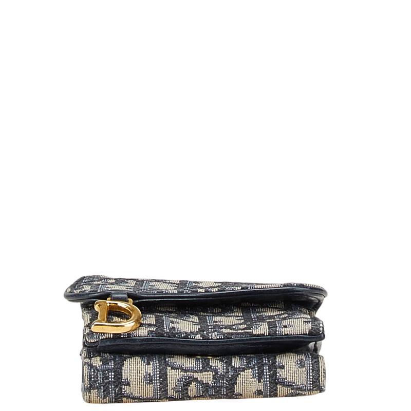 Dior サドル ミニウォレット 三つ折り財布 オブリーク トロッター ネイビー ディオール オブリーク サドル 三つ折り財布 ネイビー ベージュ