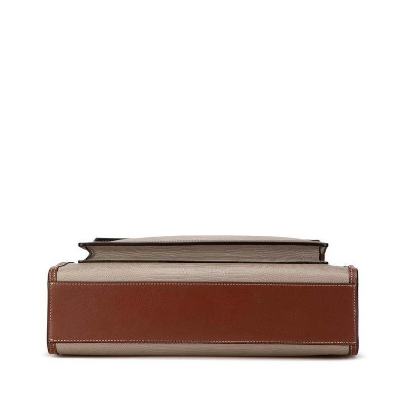 BURBERRY（バーバリー） トップステッチ クロコ型押し ハンドバッグ