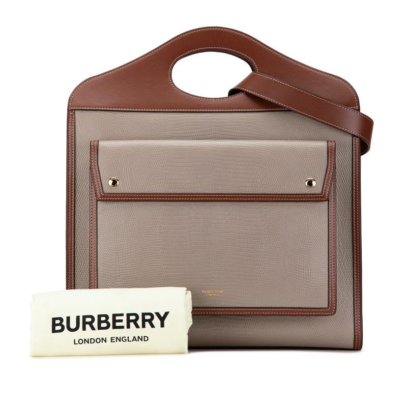 BURBERRY（バーバリー） トップステッチ クロコ型押し ハンドバッグ
