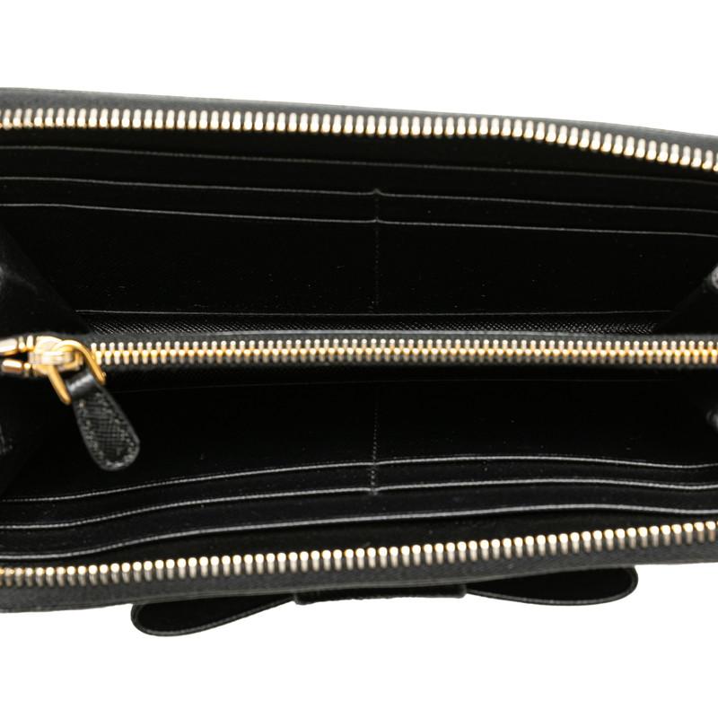 PRADA プラダ リボン ラウンドファスナー 長財布 1M0506 ブラック  