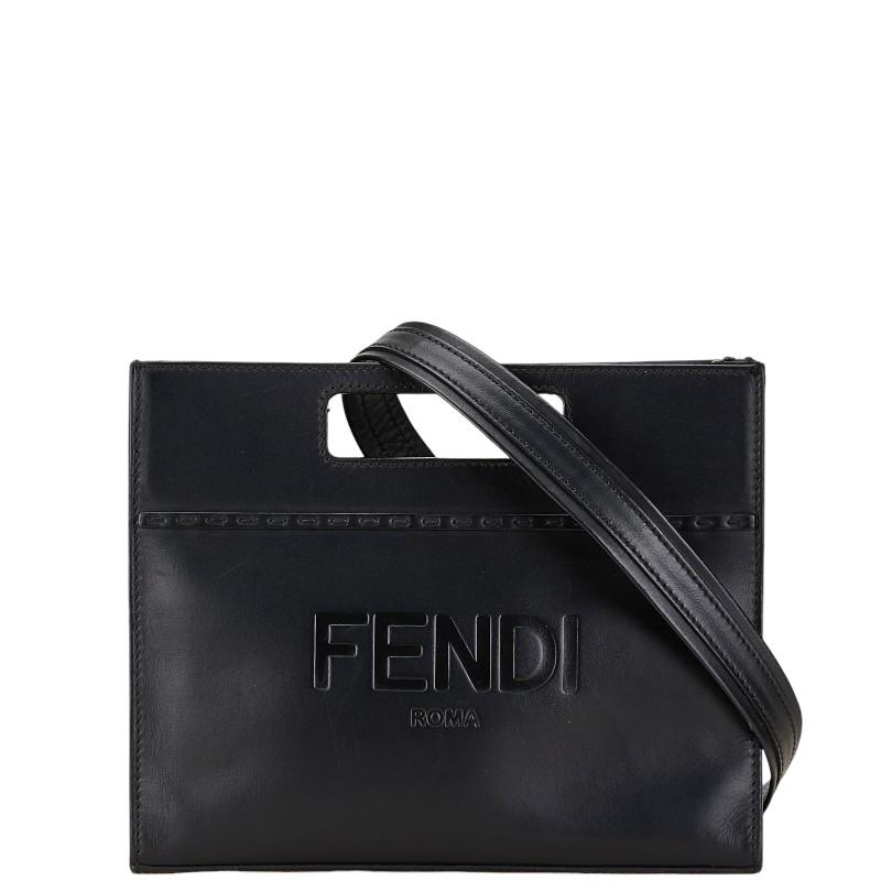 FENDI フェンディ ロゴ ショッパー スモール ハンドバッグ ショルダー  