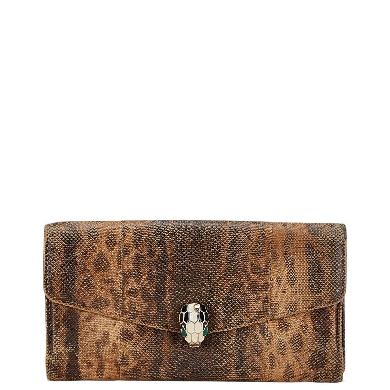 BVLGARI ブルガリ セルペンティ 長財布 ブラウン パイソン BVLGARI ブルガリ セルペンティ 長財布 ブラウン パイソン