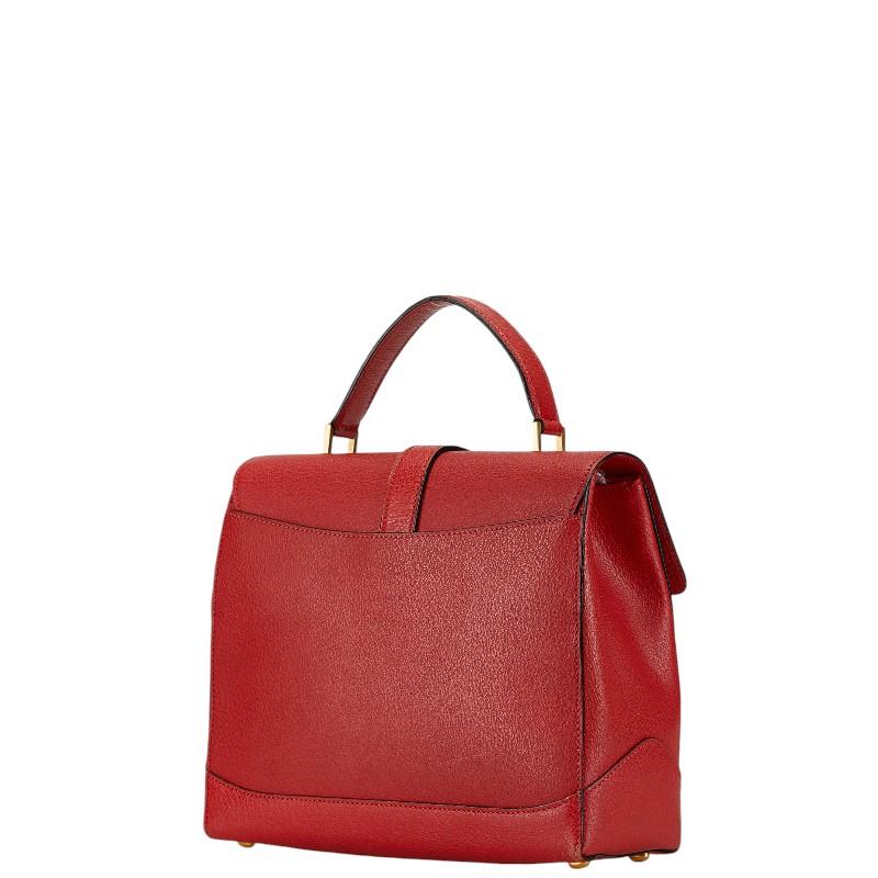 CELINE セリーヌ ハンドバッグ ショルダーバッグ 2WAY レッド レザー 