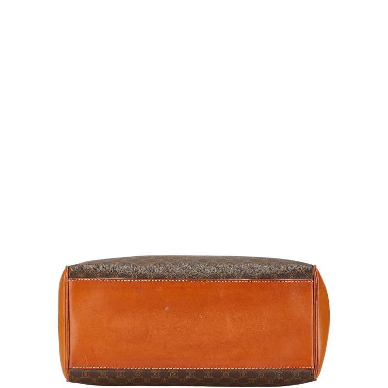 CELINE（セリーヌ） マカダム ハンドバッグ ブラウン PVC レザー