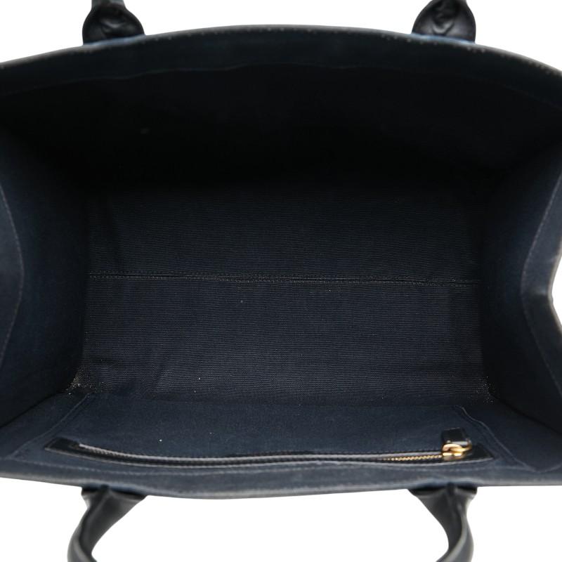 ヴェルサーチェ ハンドバッグ トートバッグ ネイビー キャンバス