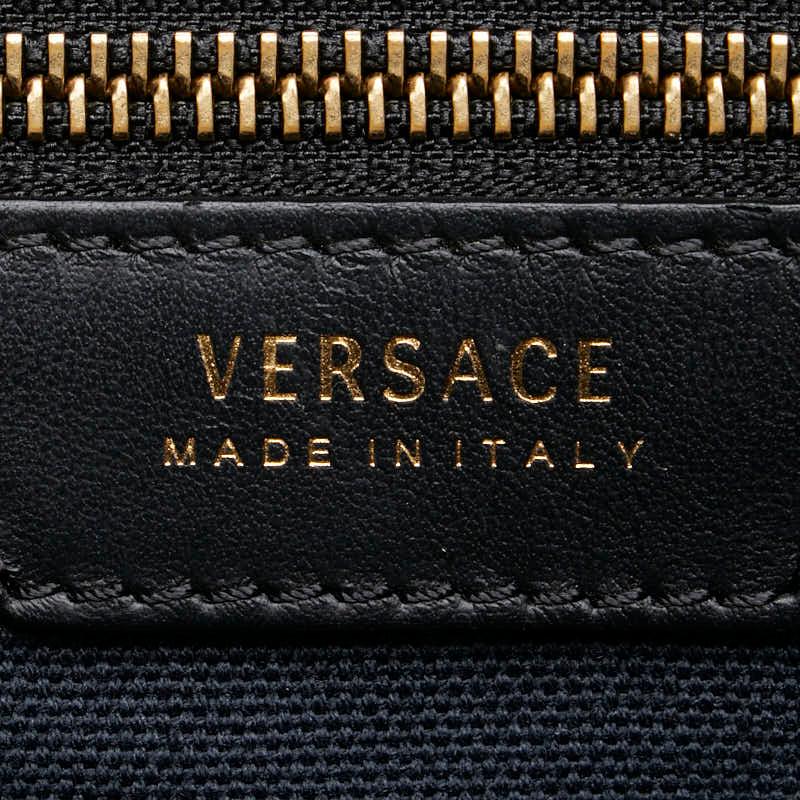 ヴェルサーチェ ハンドバッグ トートバッグ ネイビー キャンバス