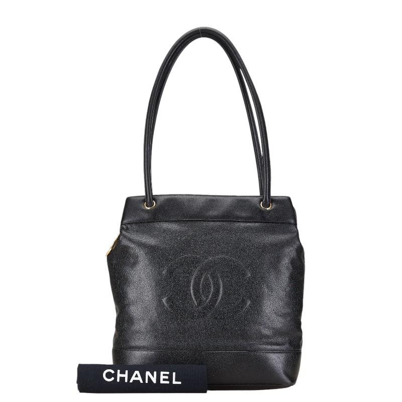 CHANEL（シャネル） ココマーク トートバッグ ブラック キャビアスキン