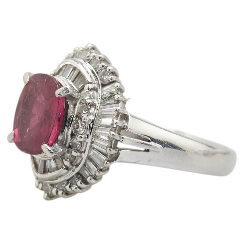 ノーブランド Pt900 プラチナ ルビー1.57ct ダイヤ0.846ct リング 指輪
