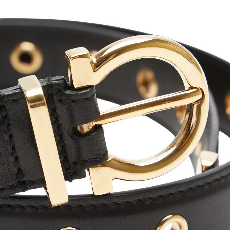 サルヴァトーレフェラガモ　ガンチーニ　ゴールド　ブラック　ベルト　レディース. サルヴァトーレフェラガモ ガンチーニ ベルト サイズ：75cm