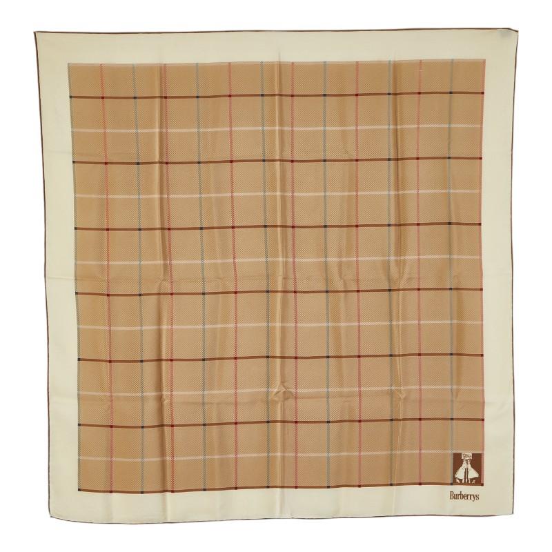 バーバリー チェック スカーフ ブラウン ベージュ マルチカラー シルク レディース BURBERRY 【中古】 BURBERRY（バーバリー） チェック スカーフ ブラウン ベージュ マルチ