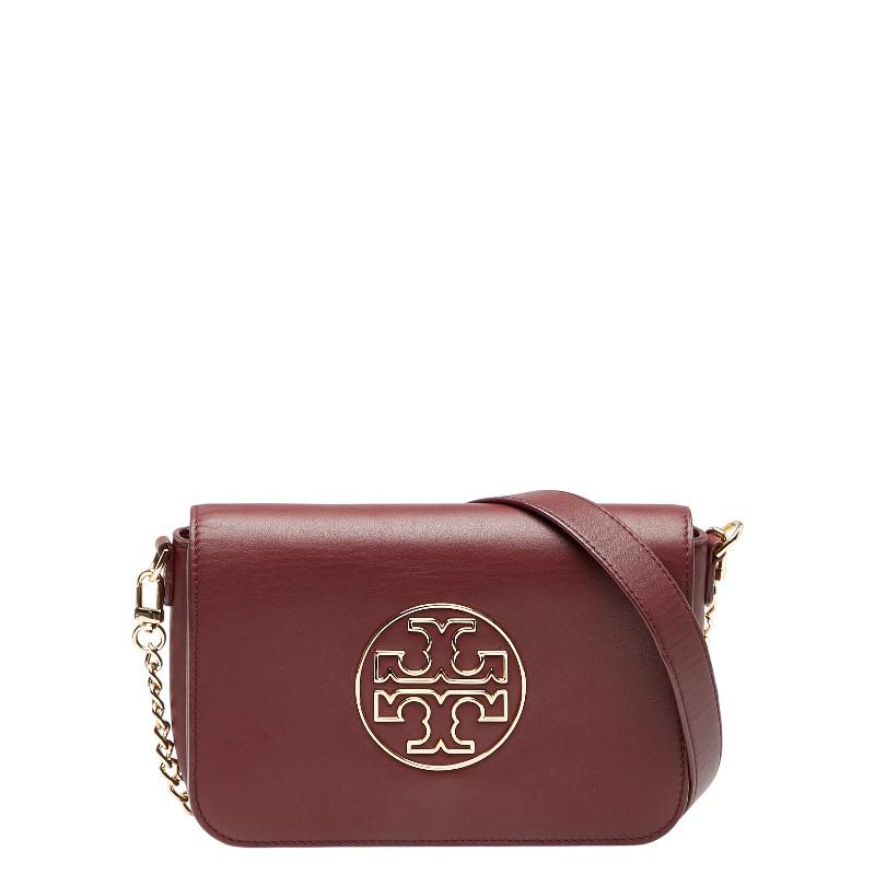 TORY BURCH（トリーバーチ） ロゴ チェーン ショルダーバッグ ワイン 